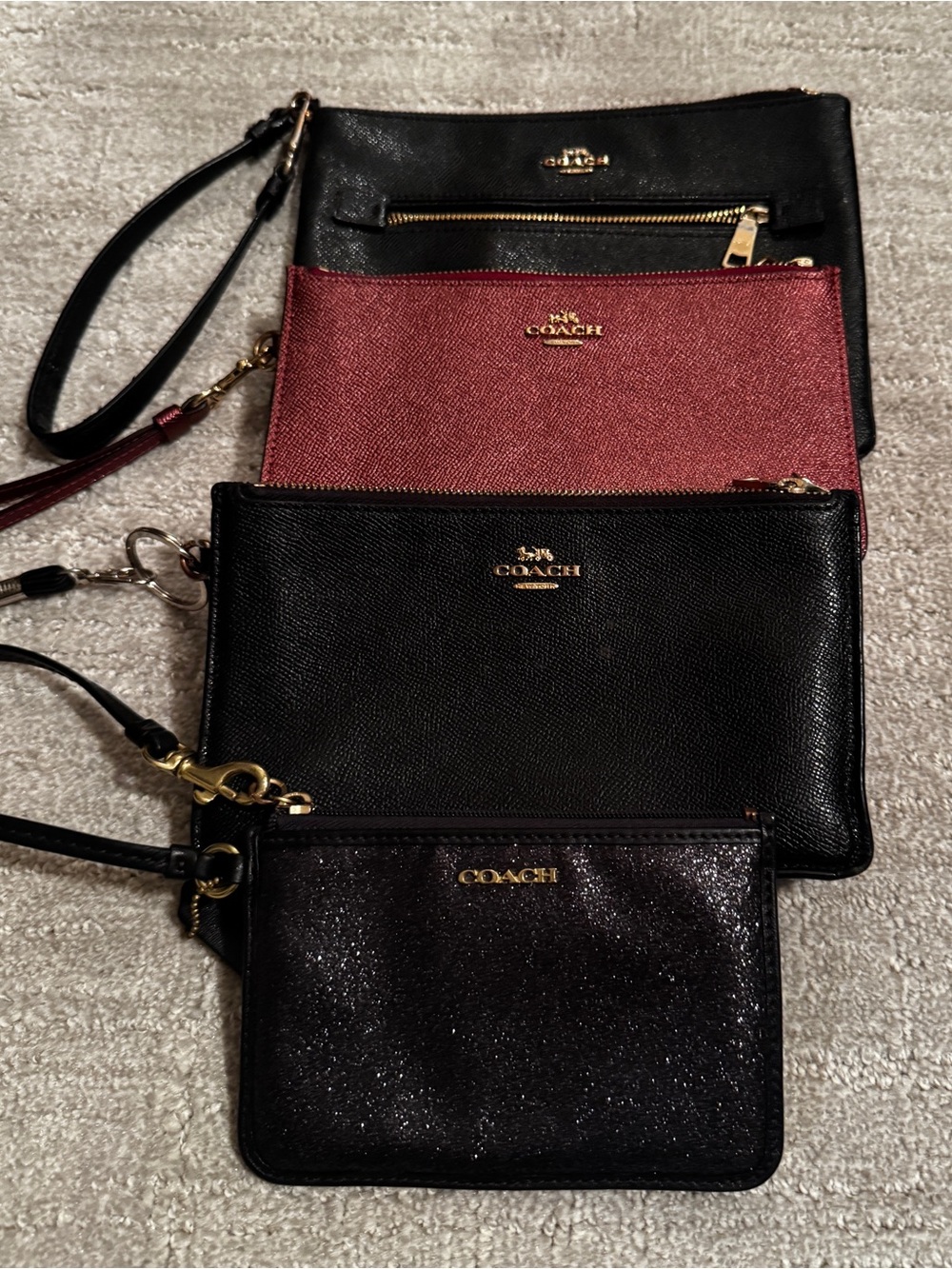 Coach Black and Burgundy Wristlet Set - Picture 2 of 7